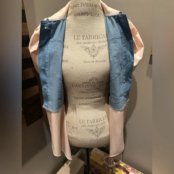 Super Cute Mixed Denim/Poly Blouson Jacket/Tunic - Picture 8 of 10